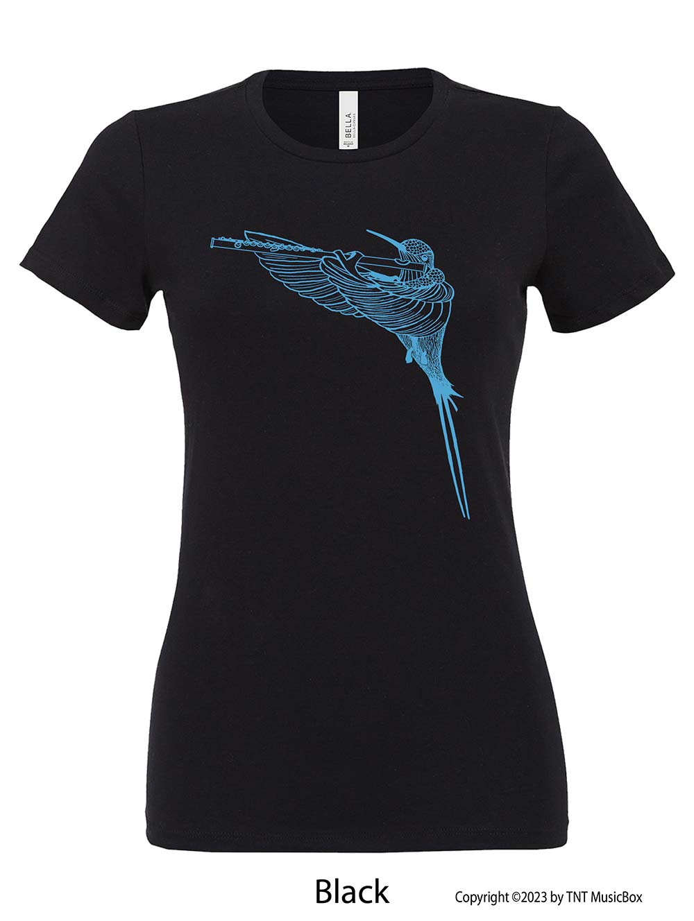 Hummingbird Playing Flute – Ladies Slim Fit