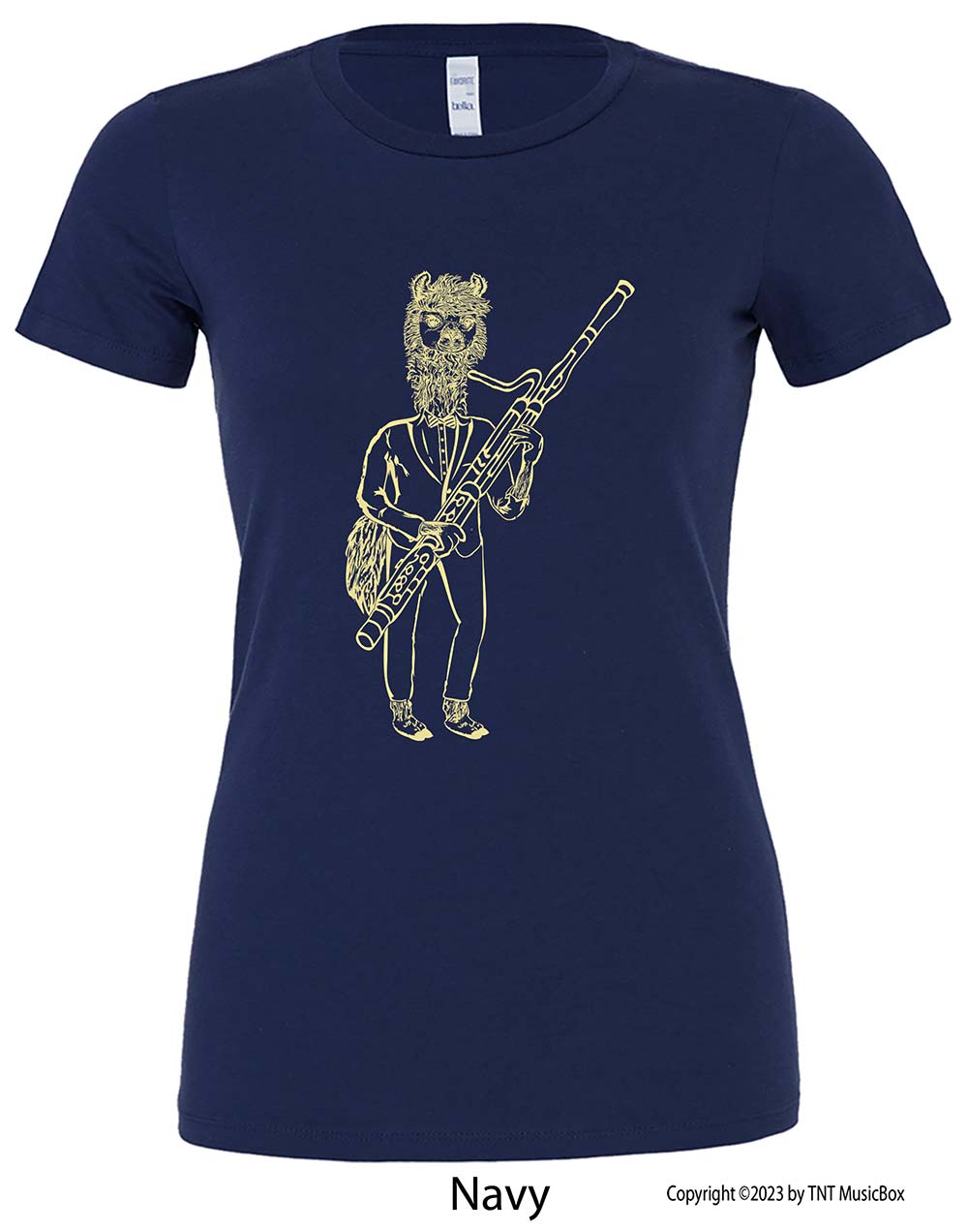 Llama Playing Bassoon – Ladies Ladies Slim Fit