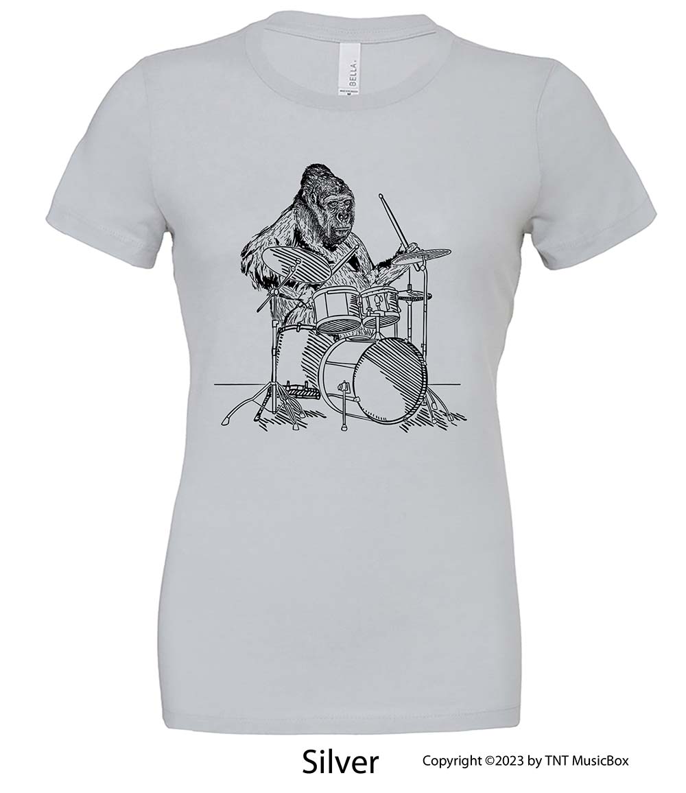 Gorilla Playing Drums – Ladies Relaxed Fit