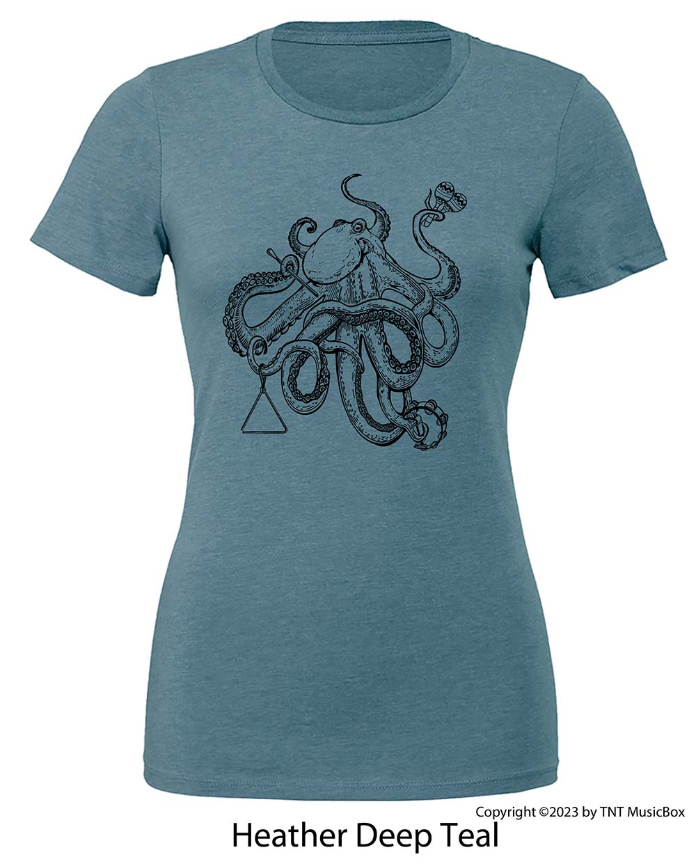 Octopus Playing Percussion – Ladies Ladies Slim Fit