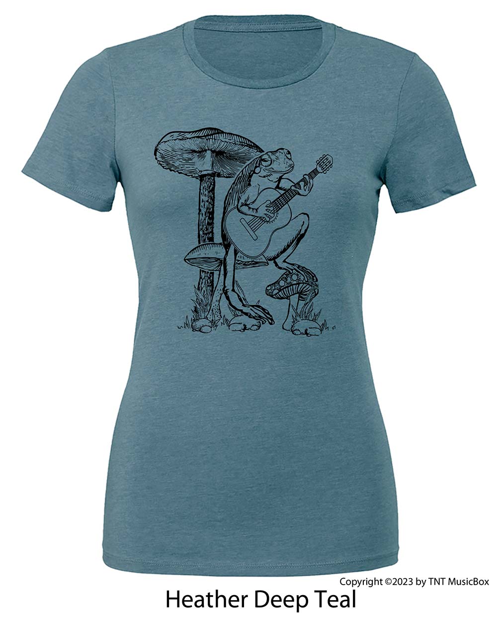 Frog Playing Guitar – Ladies Slim Fit