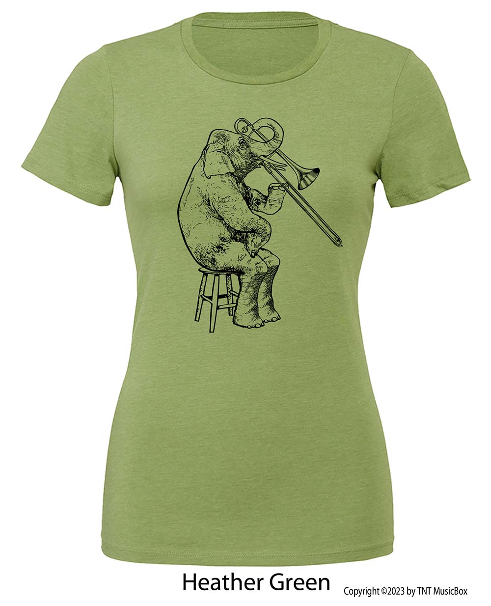 Elephant Playing Trombone – Ladies Slim Fit