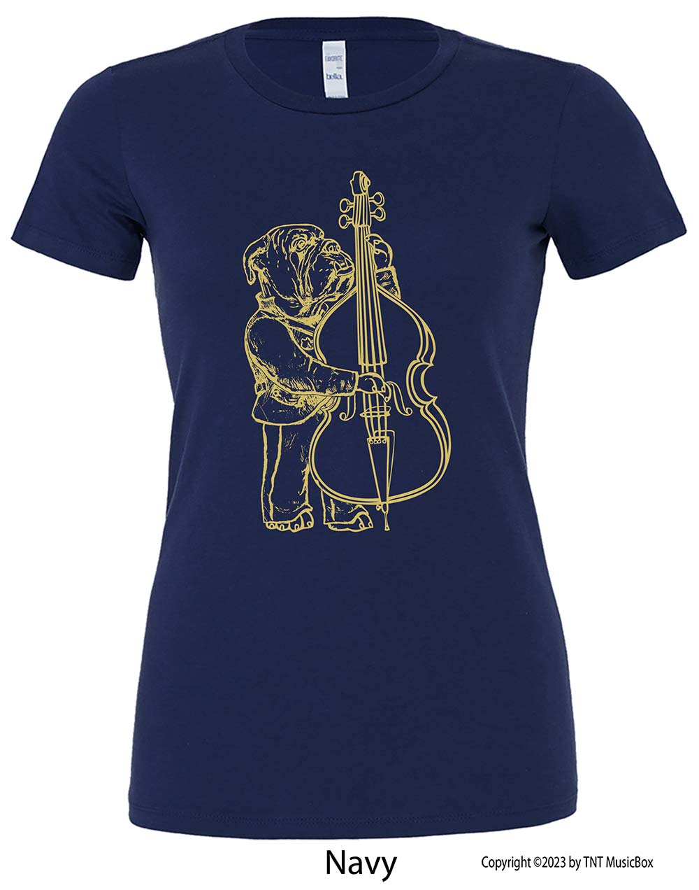 Bulldog Playing Bass – Ladies Relaxed Fit