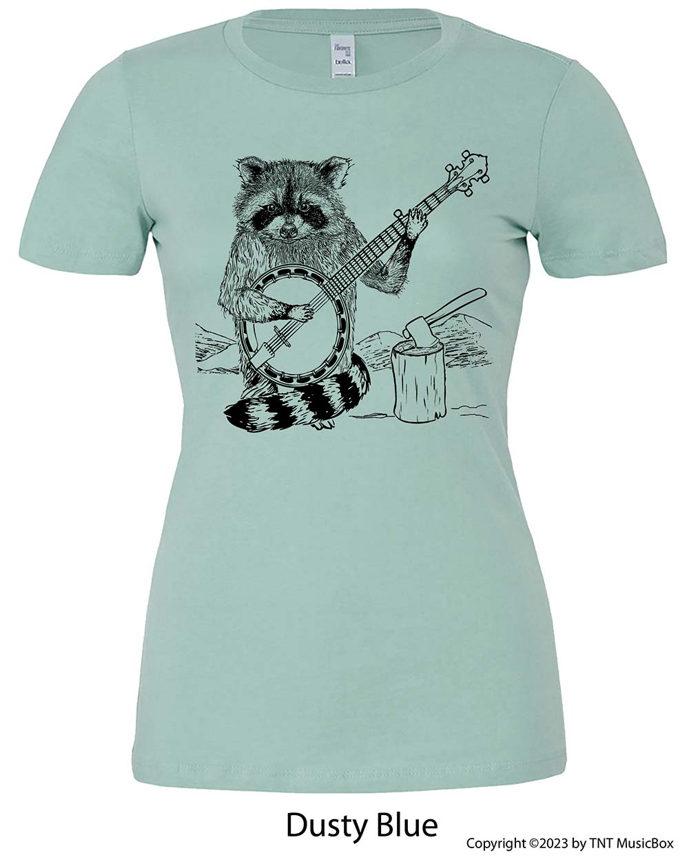 Raccoon Playing Banjo – Ladies Relaxed Fit