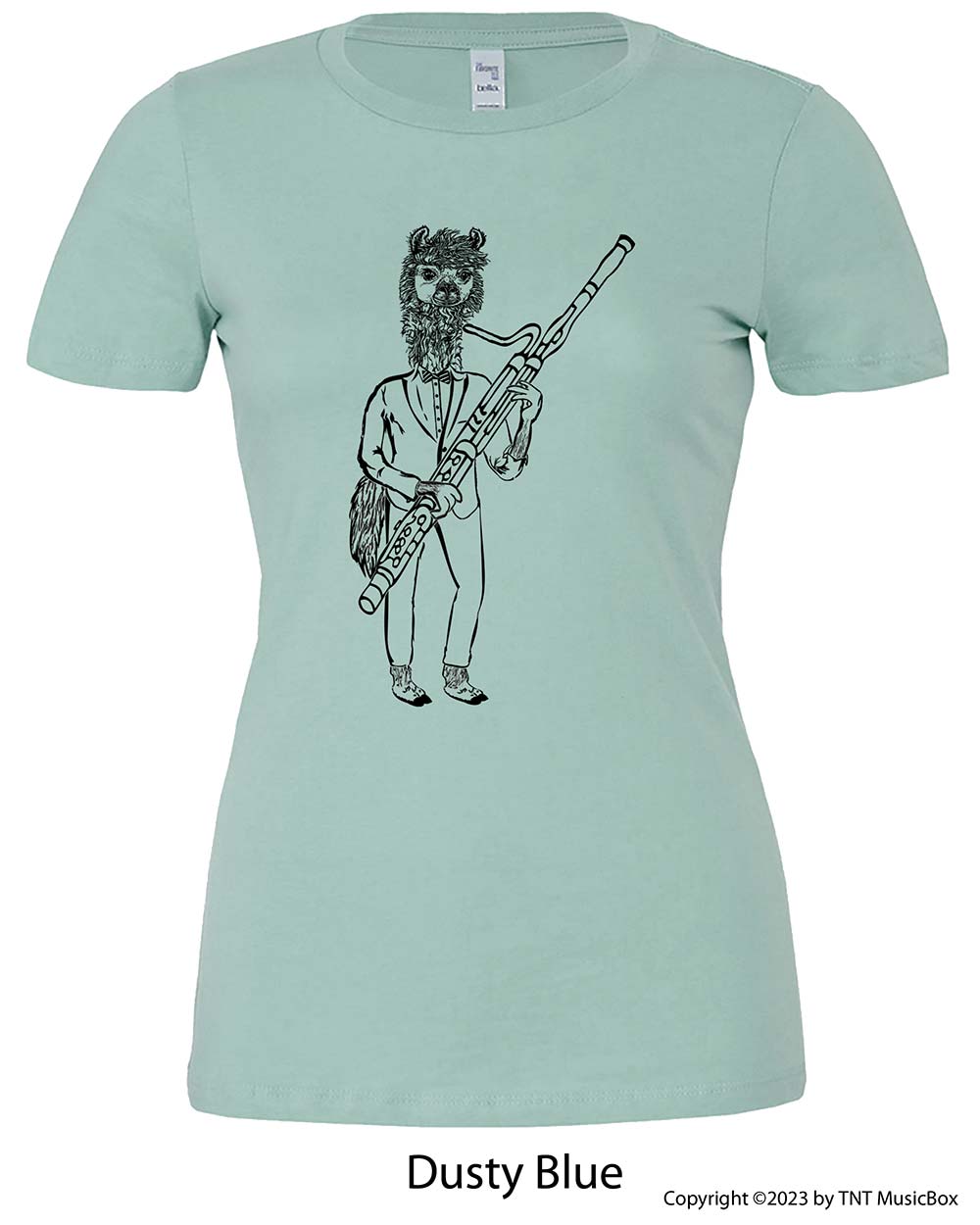 Llama Playing Bassoon – Ladies Relaxed Fit