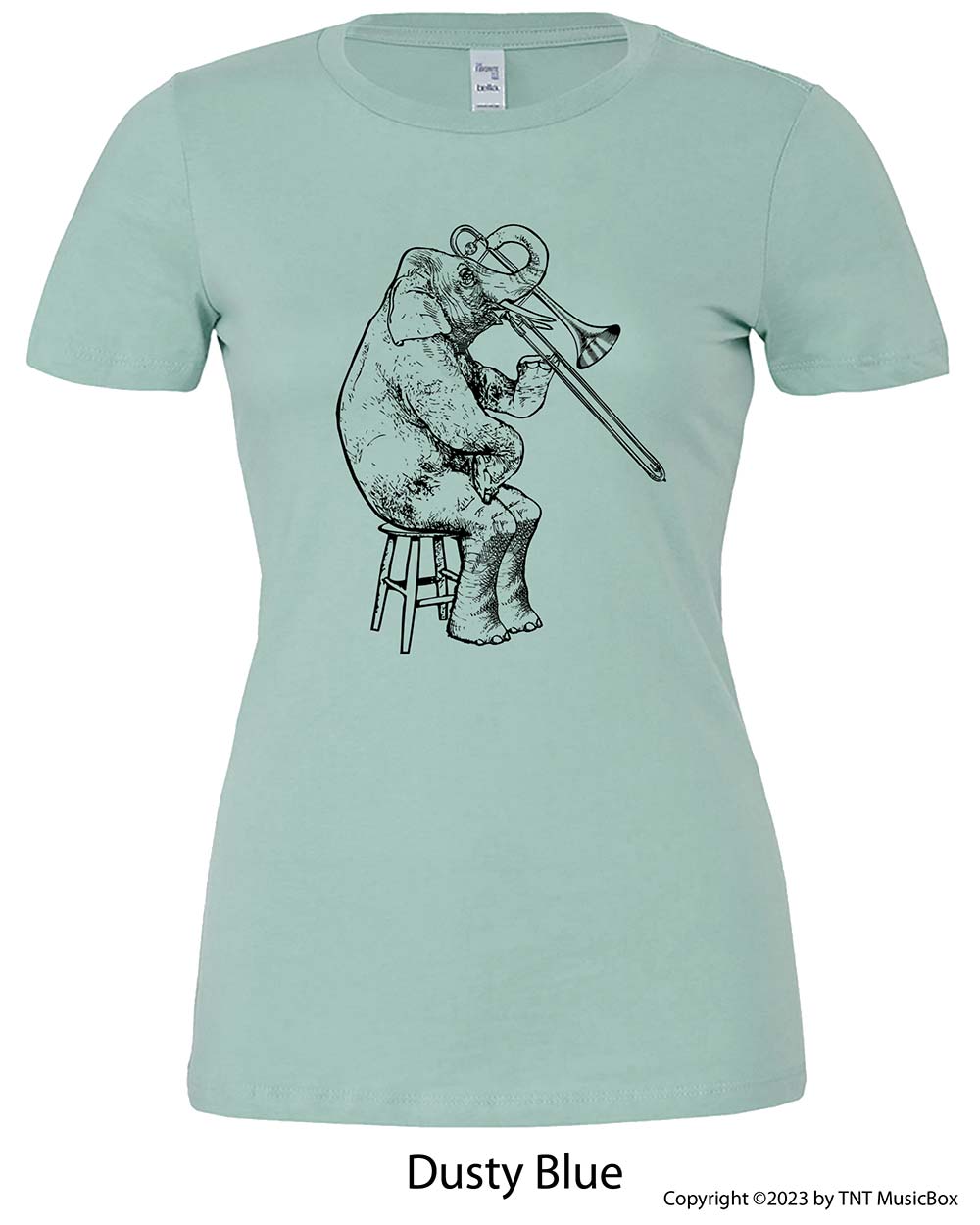 Elephant Playing Trombone – Ladies Relaxed Fit