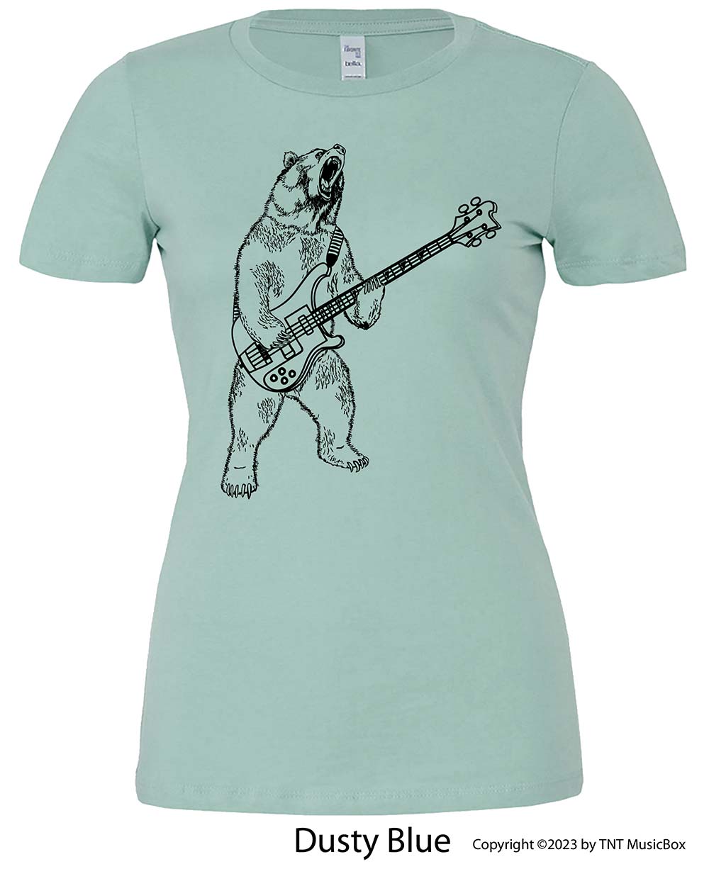 Bear Playing Bass – Ladies Relaxed Fit