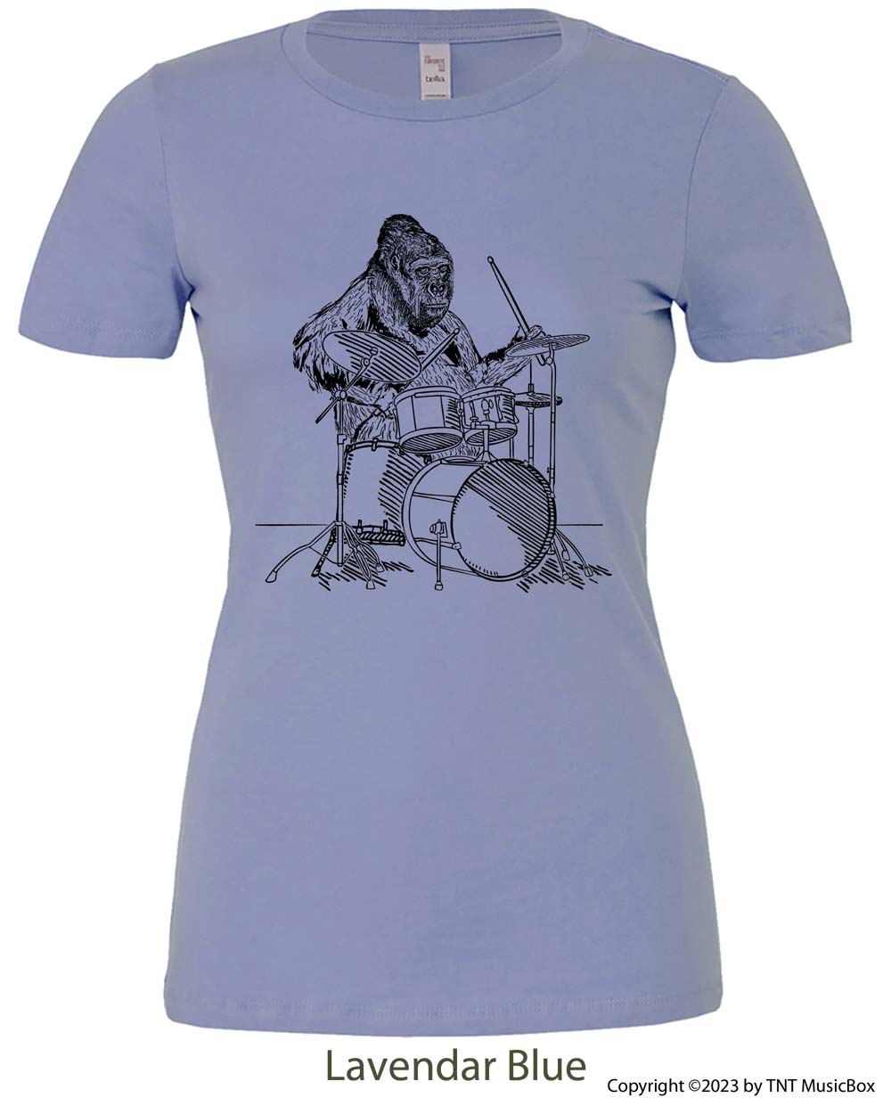 Gorilla Playing Drums – Ladies Relaxed Fit