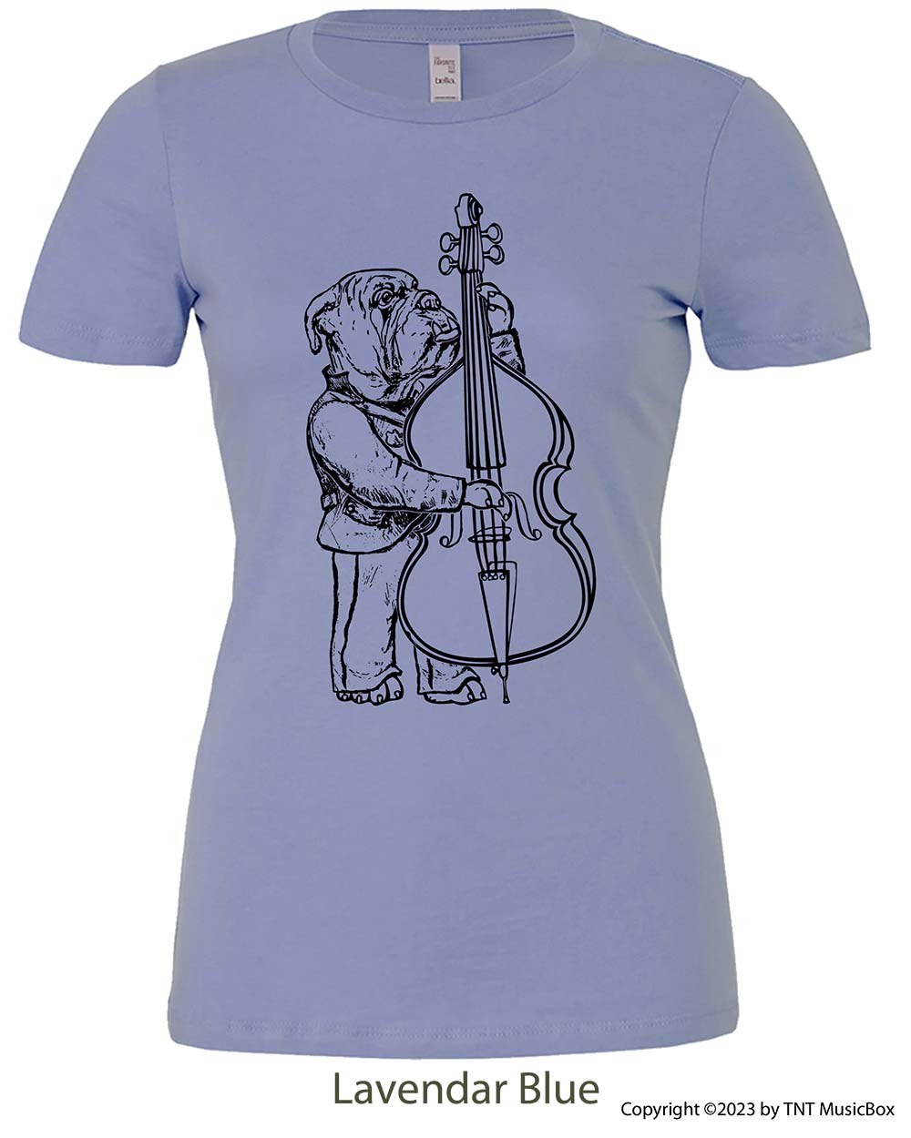 Bulldog Playing Bass – Ladies Relaxed Fit