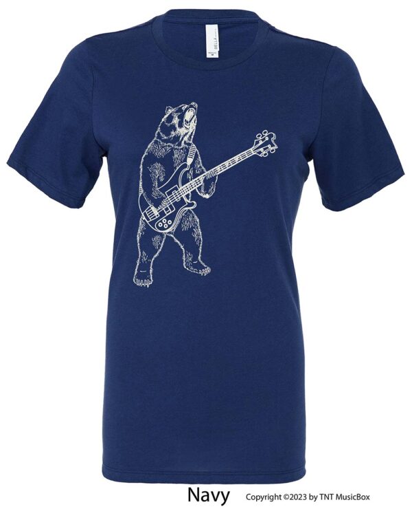 Bear Playing Bass on Ladies Ladies Relaxed Fit Tee