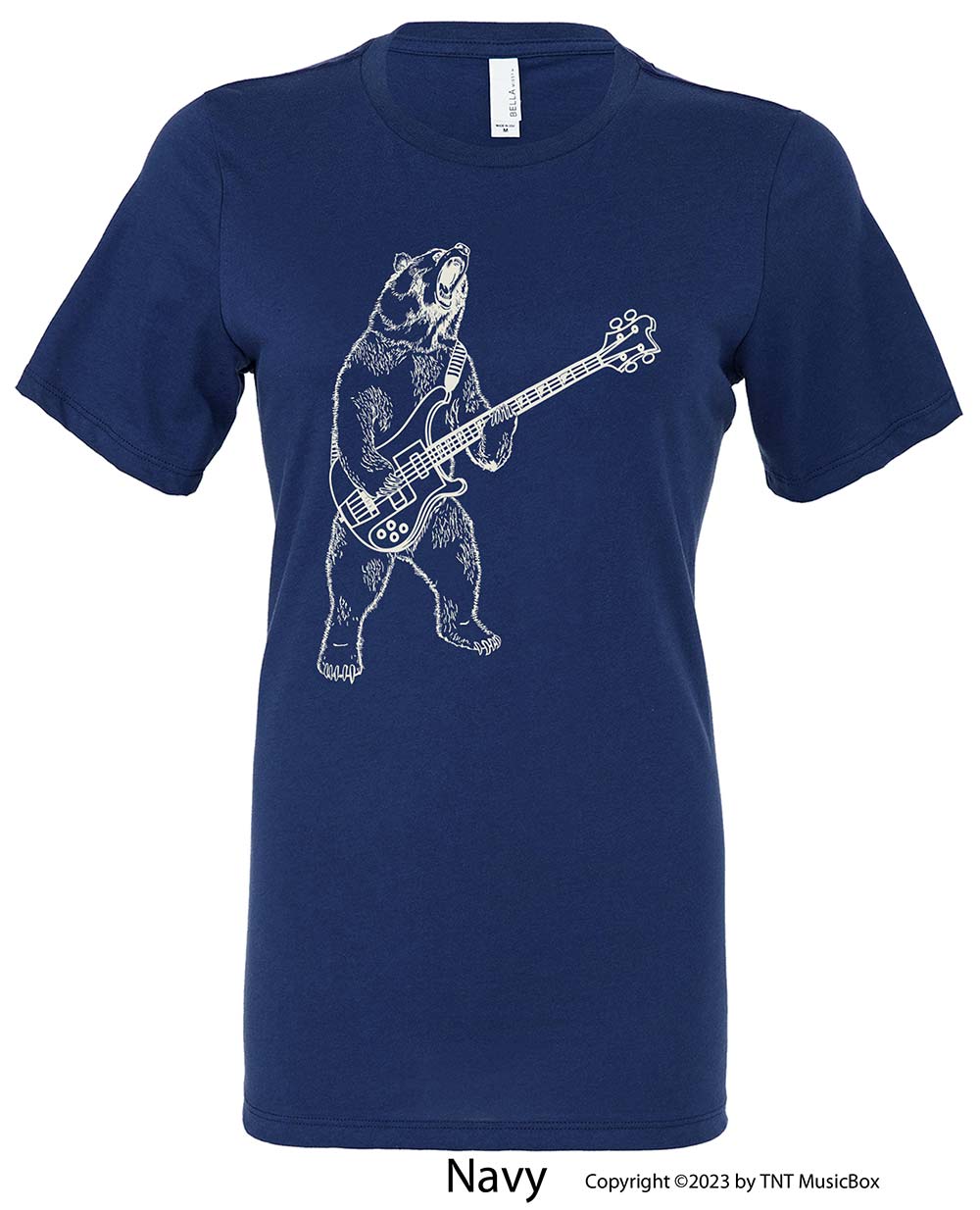 Bear Playing Bass – Ladies Relaxed Fit