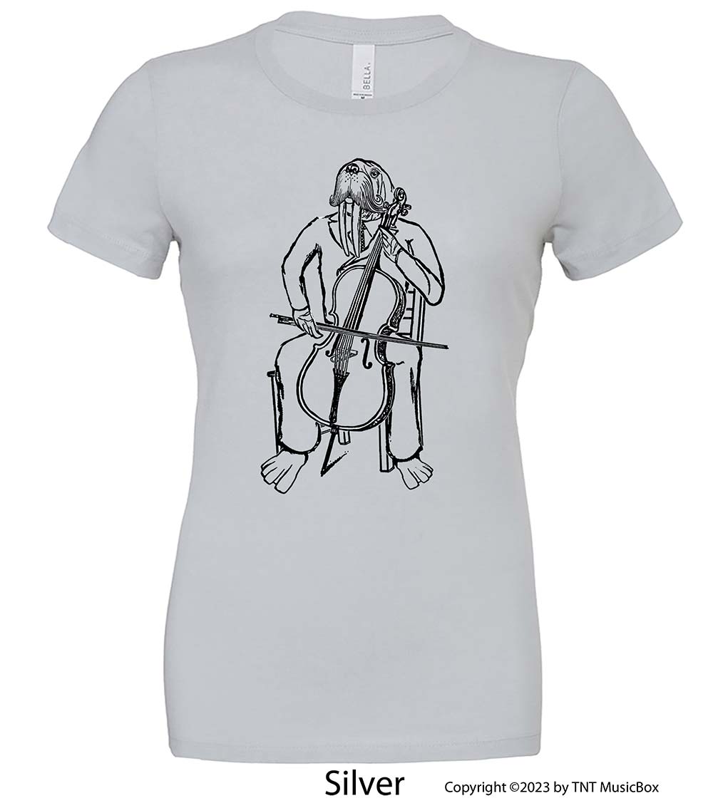 Walrus Playing Cello – Ladies Relaxed Fit