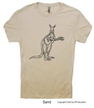 Kangaroo Playing Ukulele on a Sand shirt