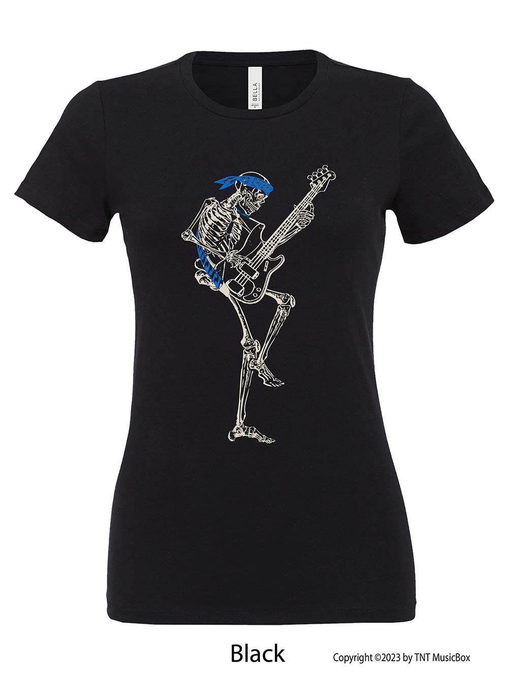 Skeleton Playing Bass – Ladies Ladies Slim Fit