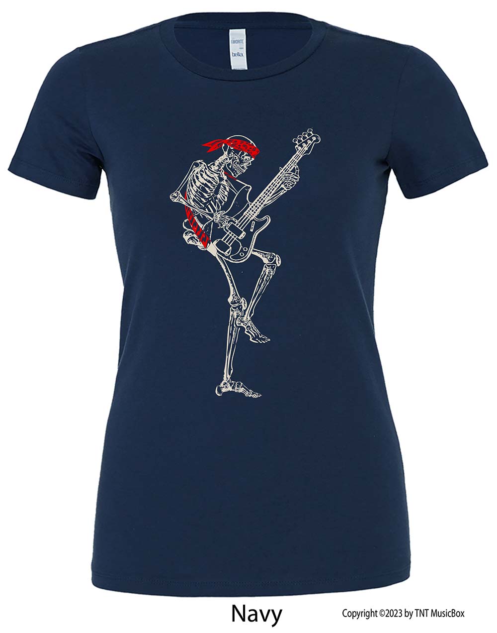 Skeleton Playing Bass – Ladies Ladies Slim Fit