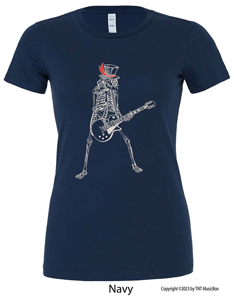 Skeleton Playing Guitar – Ladies Slim Fit