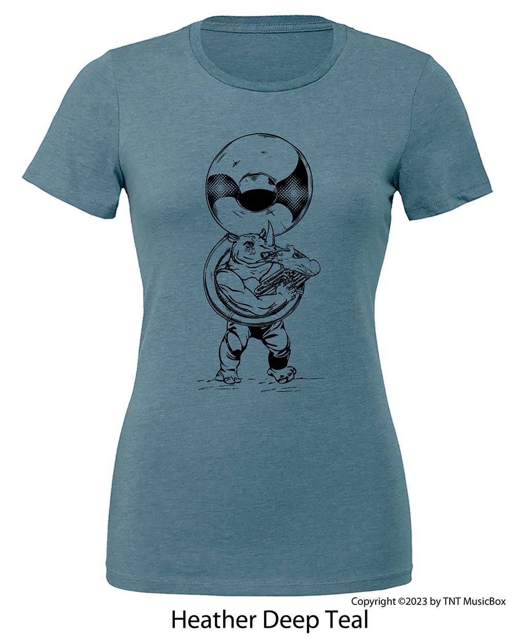 Rhino Playing Sousaphone – Ladies Slim Fit