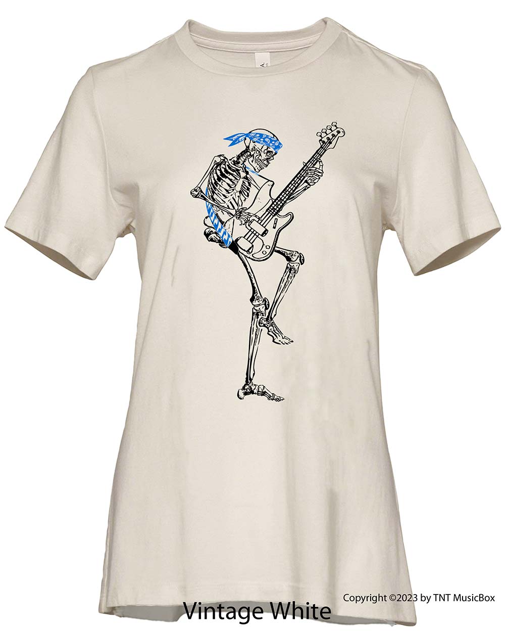 Skeleton Playing Bass – Ladies Relaxed Fit