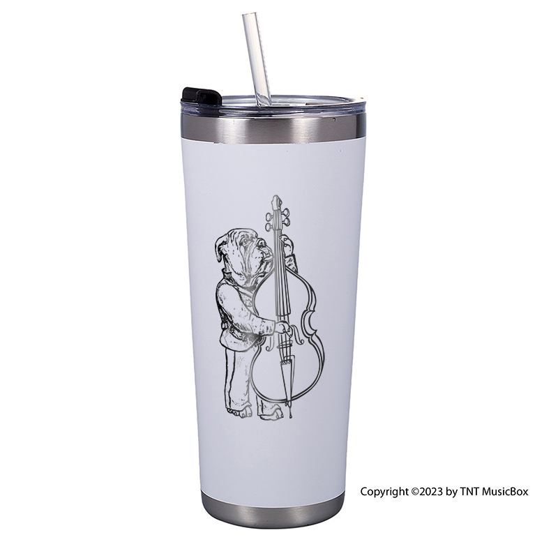 Bulldog Playing Bass Viol Tumblers & Mug