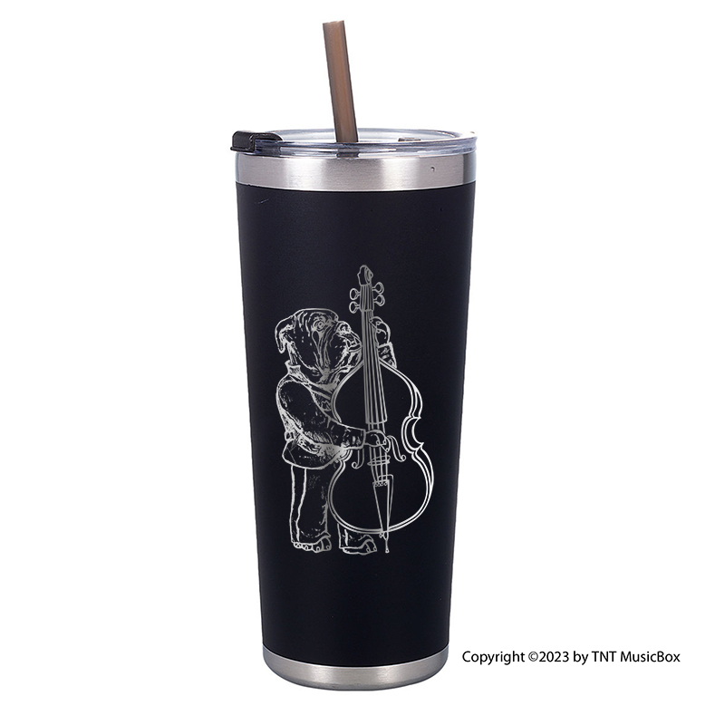 Bulldog Playing Bass Viol Tumblers & Mug