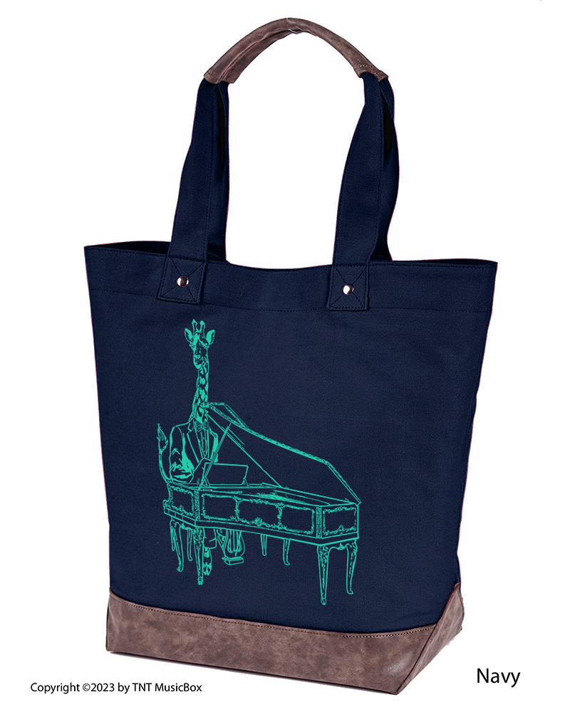 Giraffe Playing Piano Musician’s  Canvas Tote