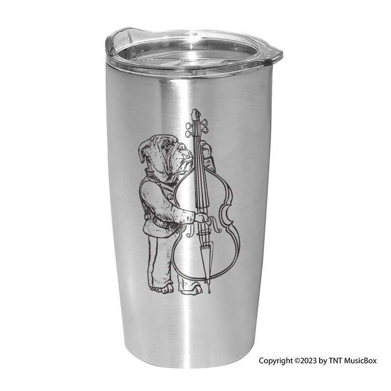 Bulldog Playing Bass Viol Tumblers & Mug