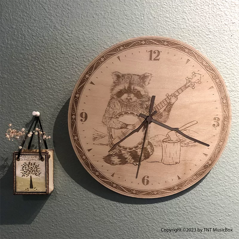 Raccoon Playing Banjo Clock