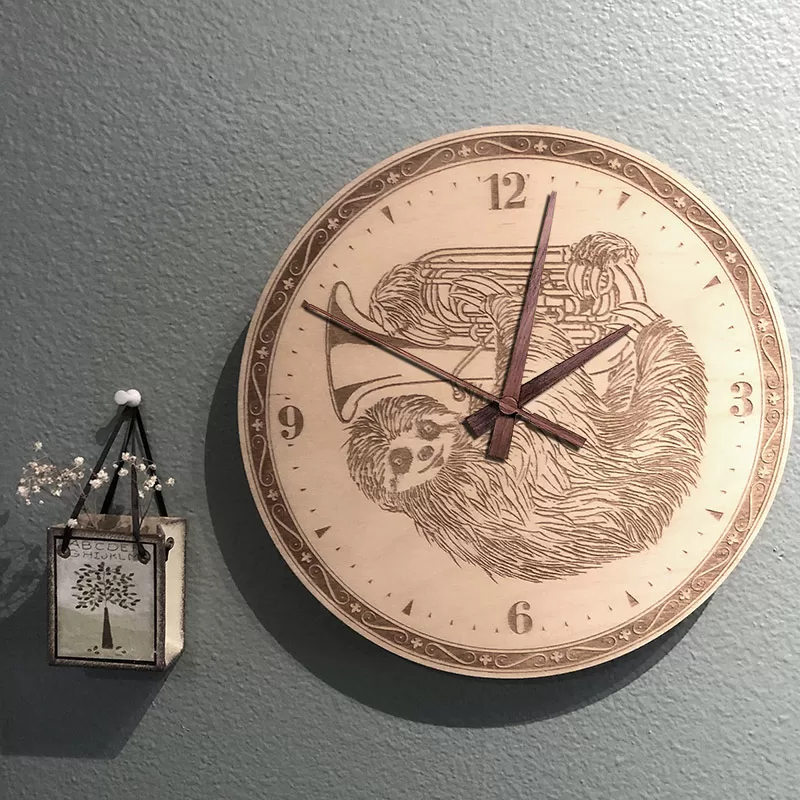 Sloth Playing Tuba Clock