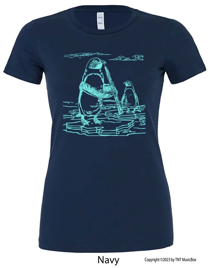 Penguin Playing Oboe – Ladies Slim Fit