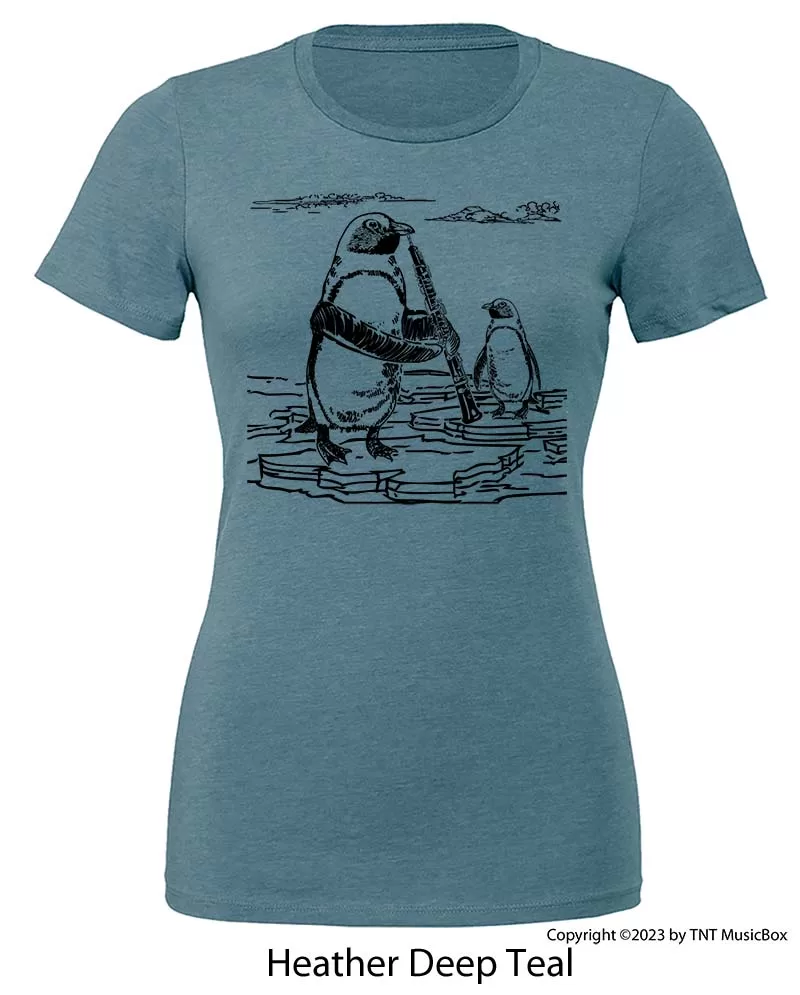 Penguin Playing Oboe – Ladies Slim Fit